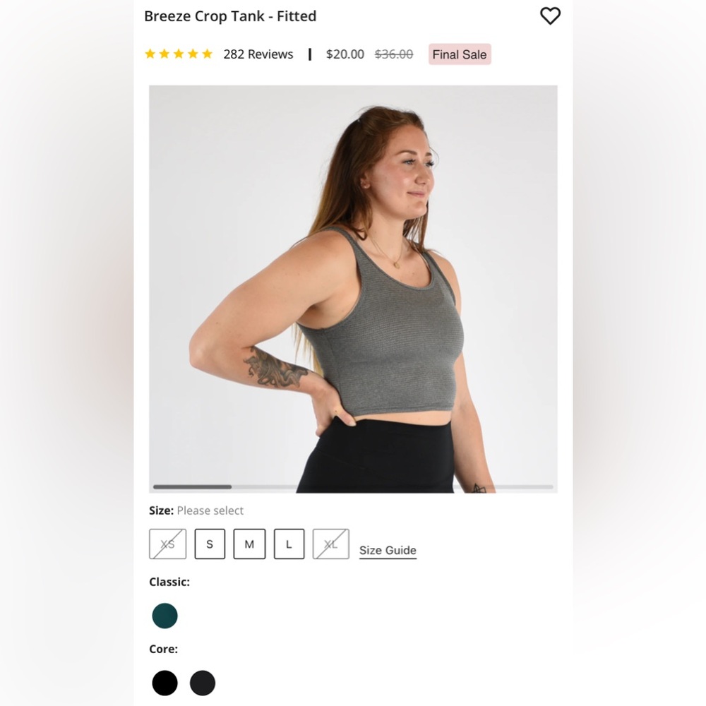Fleo Breeze Crop Tank Top Medium - New with Tags